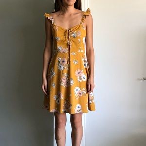 Sadie & Sage mustard floral sundress